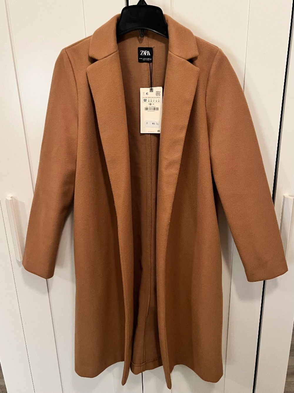 camel beige zara coat, medium